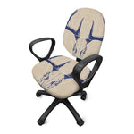 Vintage Deer Skull Print Office Chair Cover