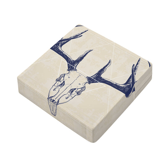 Vintage Deer Skull Print Outdoor Seat Cushion Cover