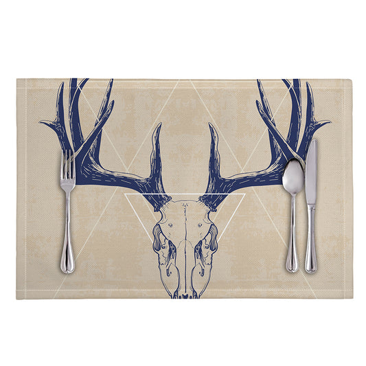 Vintage Deer Skull Print Placemat