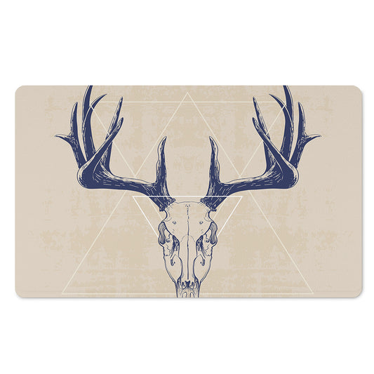 Vintage Deer Skull Print Polyester Doormat