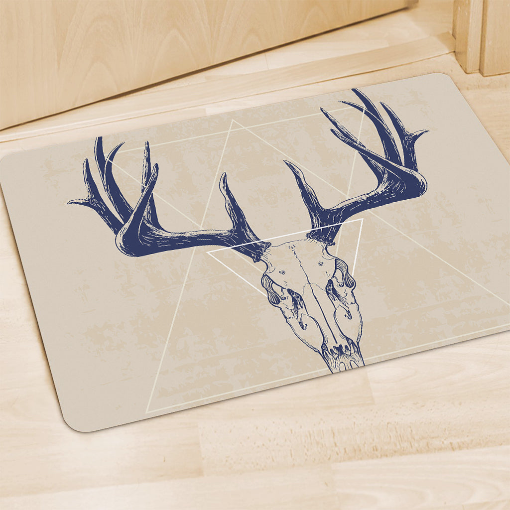Vintage Deer Skull Print Polyester Doormat