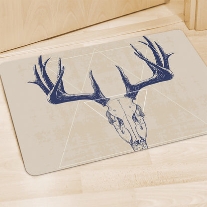 Vintage Deer Skull Print Polyester Doormat