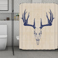 Vintage Deer Skull Print Polyester Shower Curtain
