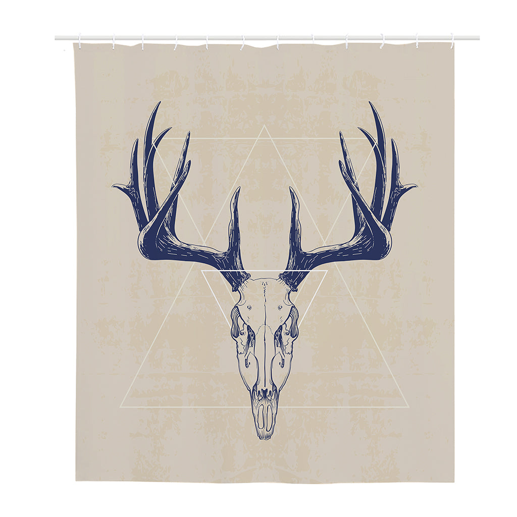 Vintage Deer Skull Print Polyester Shower Curtain
