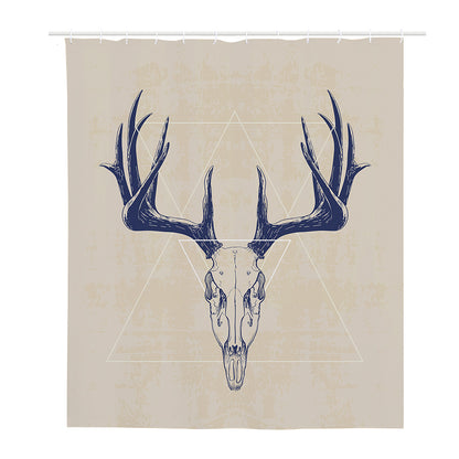 Vintage Deer Skull Print Polyester Shower Curtain