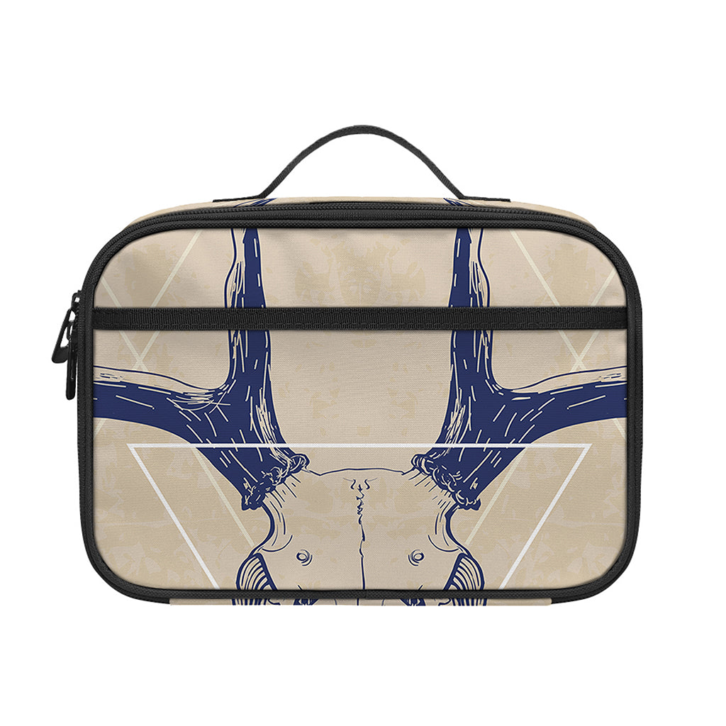 Vintage Deer Skull Print Portable Lunch Bag