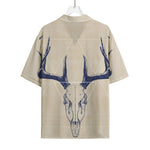Vintage Deer Skull Print Rayon Hawaiian Shirt