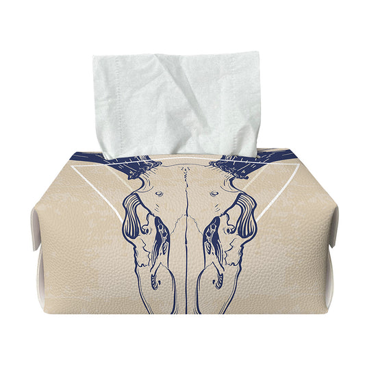 Vintage Deer Skull Print Rectangle Tissue Box Cover