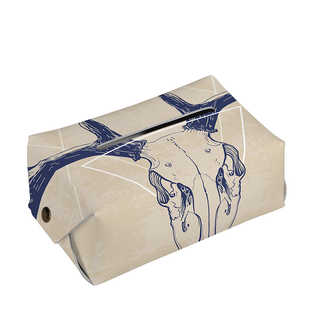 Vintage Deer Skull Print Rectangle Tissue Box Cover