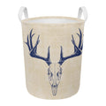 Vintage Deer Skull Print Round Laundry Basket
