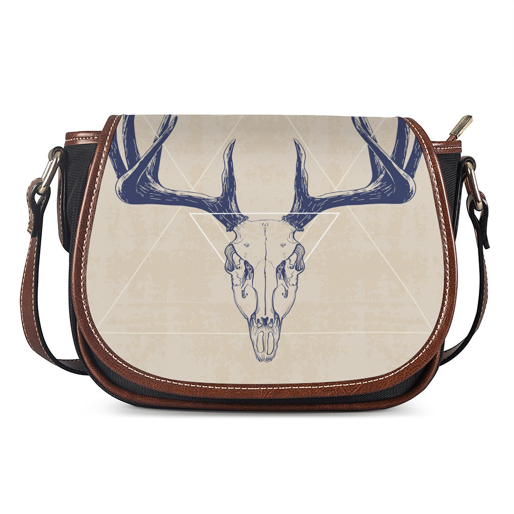 Vintage Deer Skull Print Saddle Bag