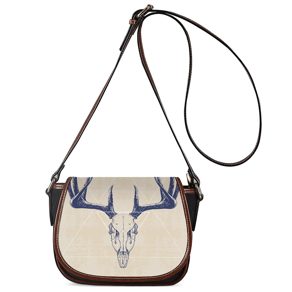 Vintage Deer Skull Print Saddle Bag