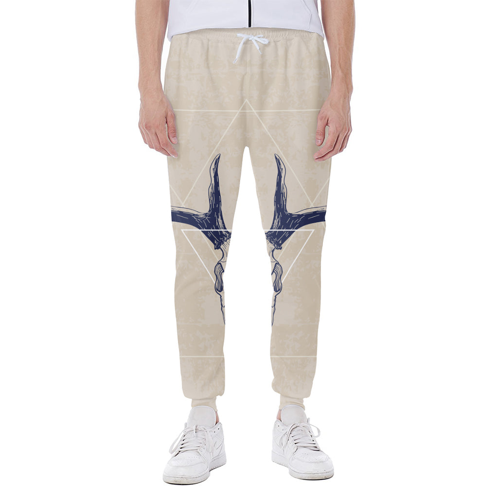 Vintage Deer Skull Print Scuba Joggers