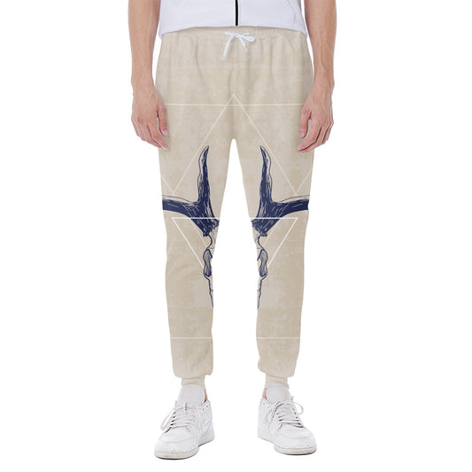 Vintage Deer Skull Print Scuba Joggers