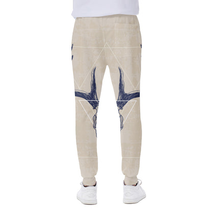 Vintage Deer Skull Print Scuba Joggers