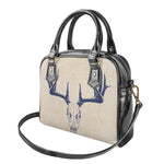 Vintage Deer Skull Print Shoulder Handbag