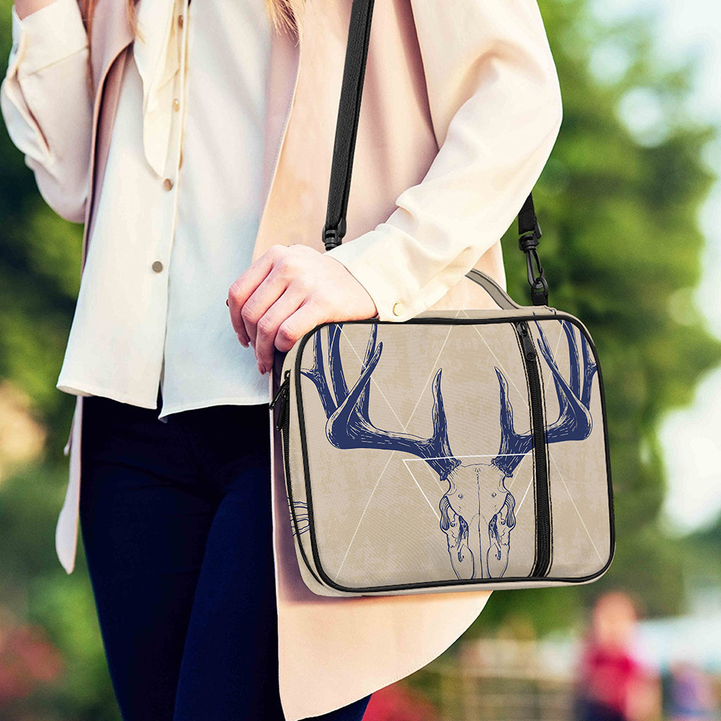 Vintage Deer Skull Print Shoulder Strap Bible Bag