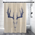 Vintage Deer Skull Print Shower Curtain