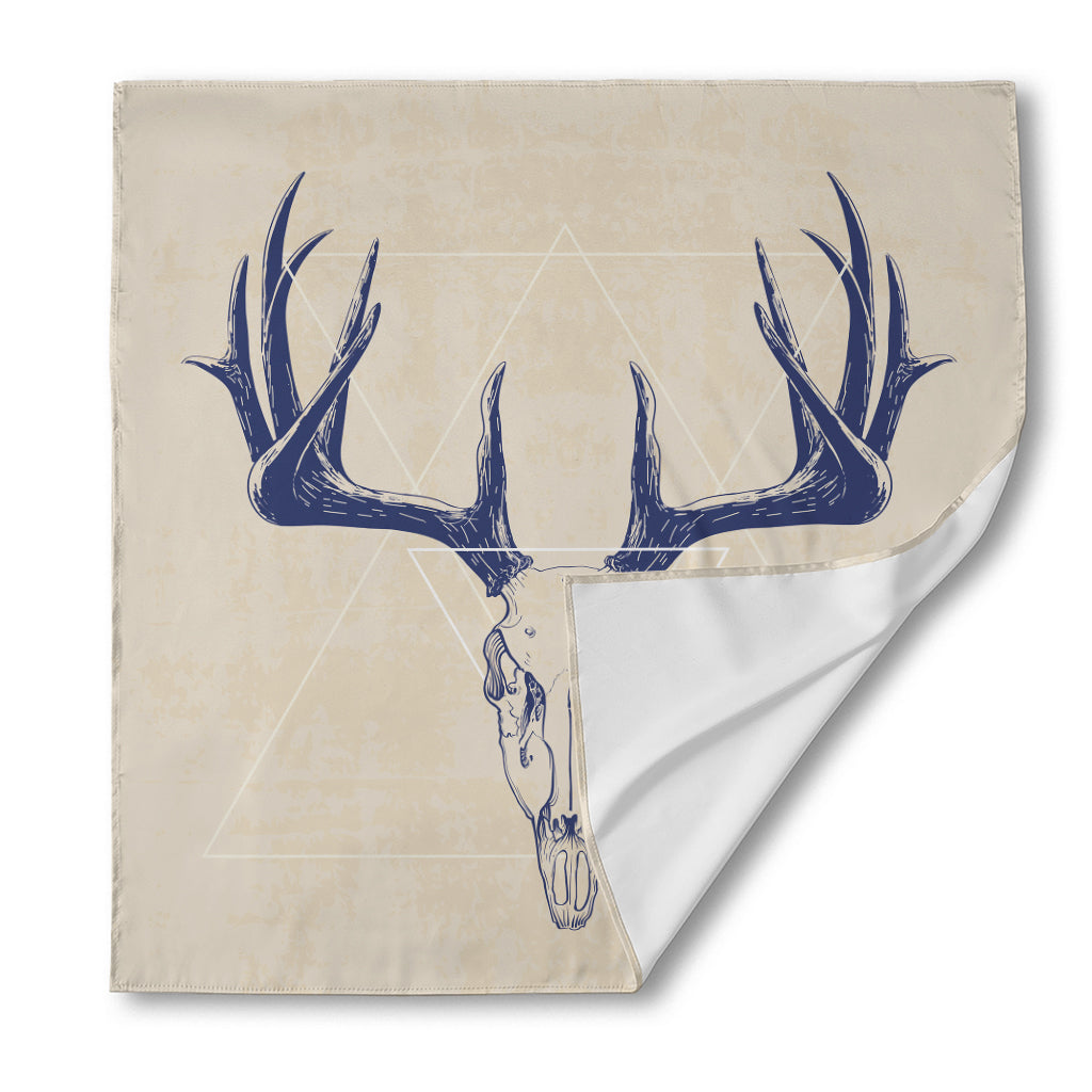Vintage Deer Skull Print Silk Bandana