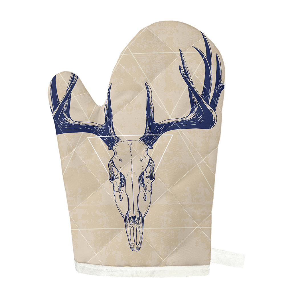 Vintage Deer Skull Print Single Oven Mitt