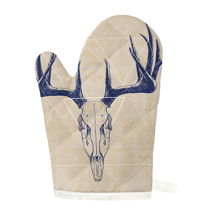 Vintage Deer Skull Print Single Oven Mitt
