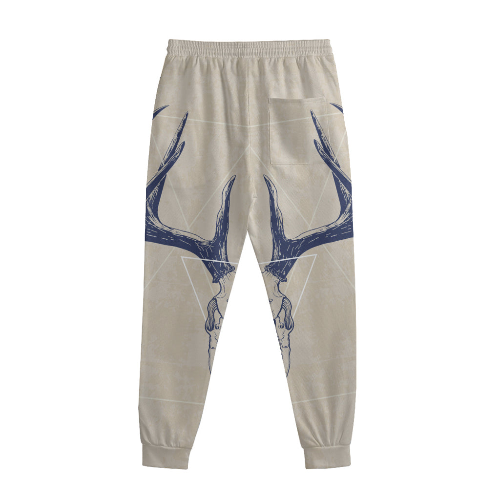 Vintage Deer Skull Print Sweatpants
