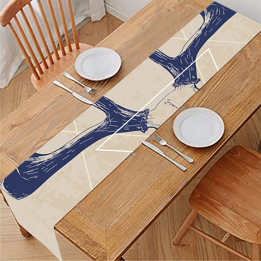 Vintage Deer Skull Print Table Runner