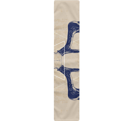 Vintage Deer Skull Print Table Runner