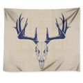Vintage Deer Skull Print Tapestry