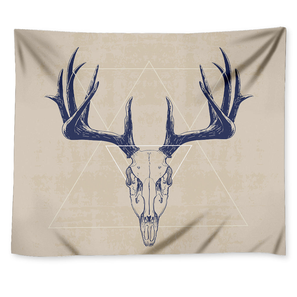 Vintage Deer Skull Print Tapestry