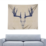 Vintage Deer Skull Print Tapestry