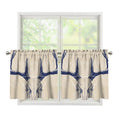 Vintage Deer Skull Print Tier Curtains