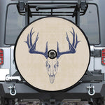 Vintage Deer Skull Print Tire Cover With Camera Hole