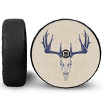 Vintage Deer Skull Print Tire Cover With Camera Hole