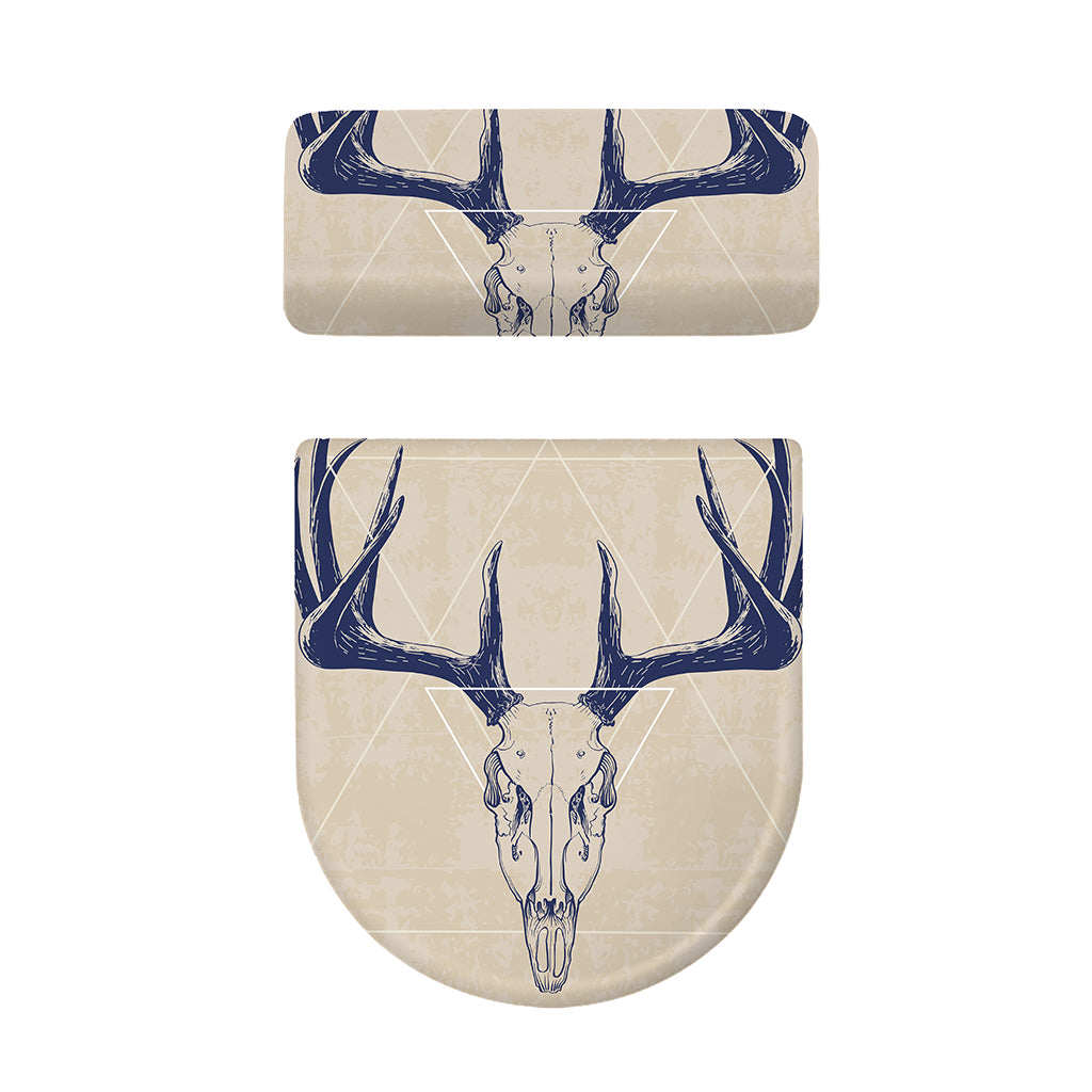 Vintage Deer Skull Print Toilet Lid And Tank Cover Set