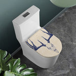 Vintage Deer Skull Print Toilet Lid Cover