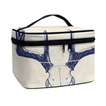 Vintage Deer Skull Print Travel Makeup Bag