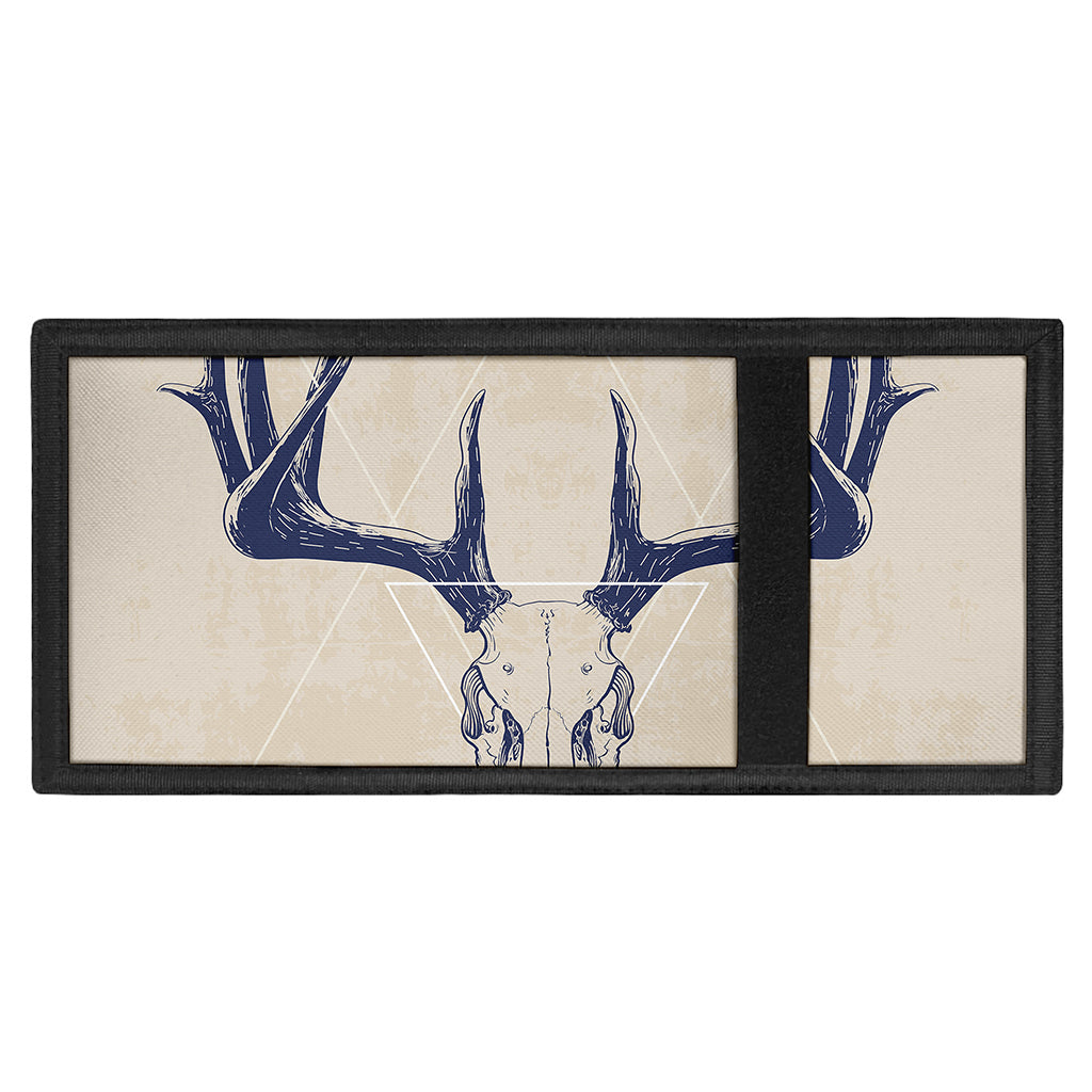 Vintage Deer Skull Print Trifold Wallet