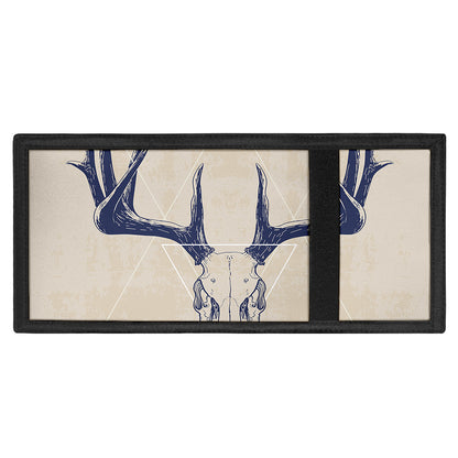 Vintage Deer Skull Print Trifold Wallet