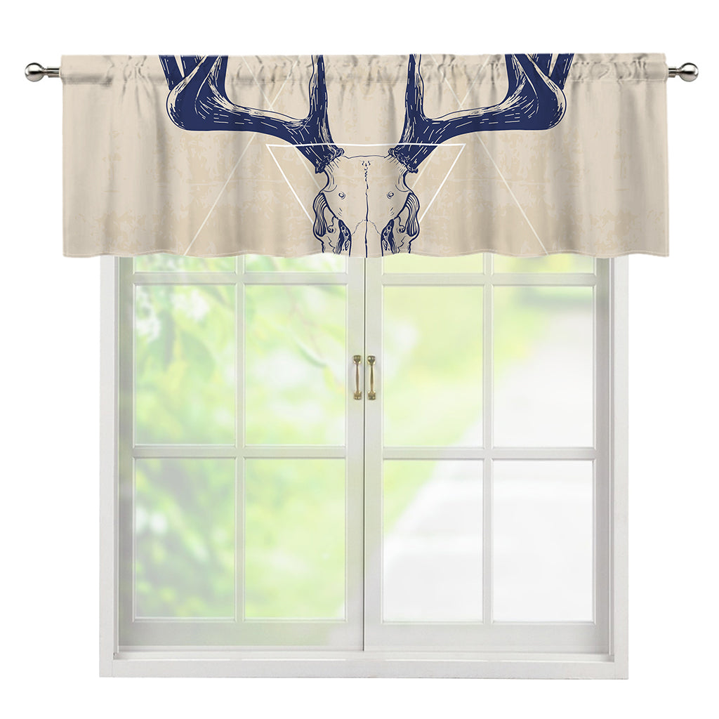 Vintage Deer Skull Print Window Valance