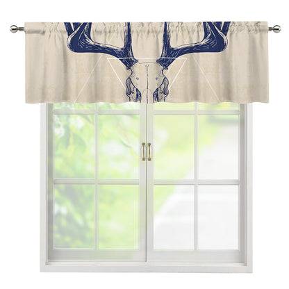 Vintage Deer Skull Print Window Valance