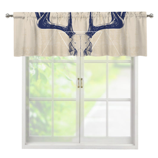Vintage Deer Skull Print Window Valance