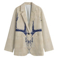 Vintage Deer Skull Print Women's Blazer
