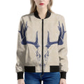 Vintage Deer Skull Print Women's Bomber Jacket