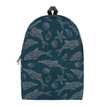 Vintage Dolphins Pattern Print School Backpack