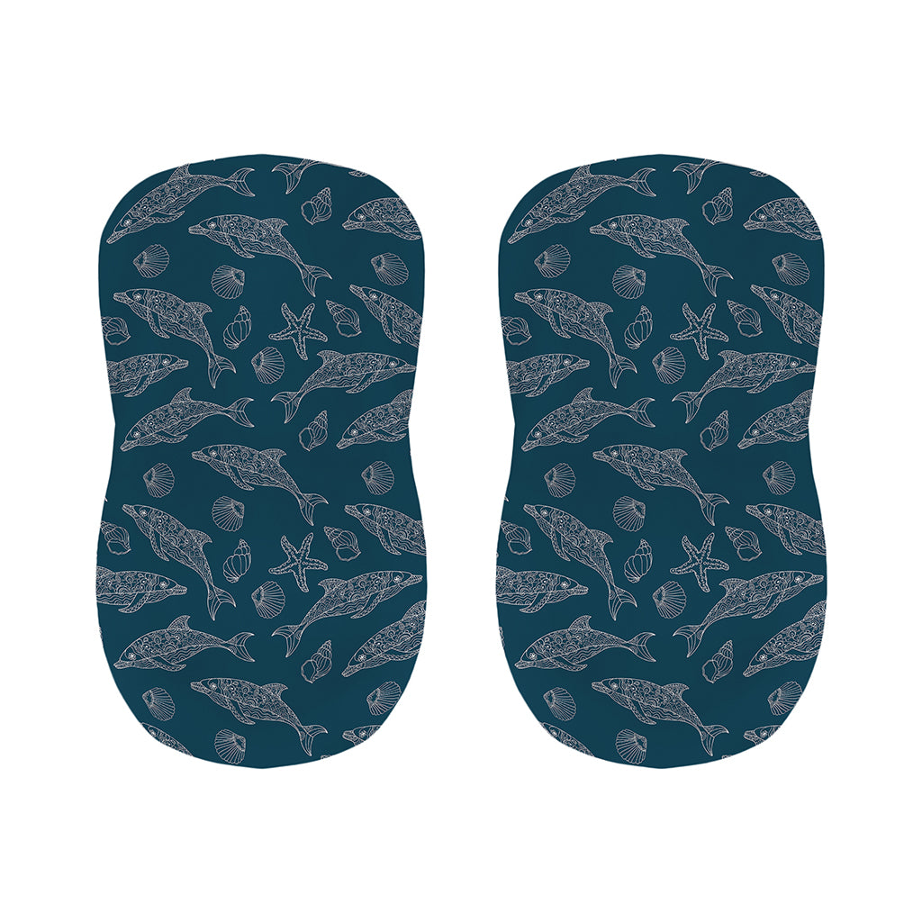 Vintage Dolphins Pattern Print Bar Stool Covers