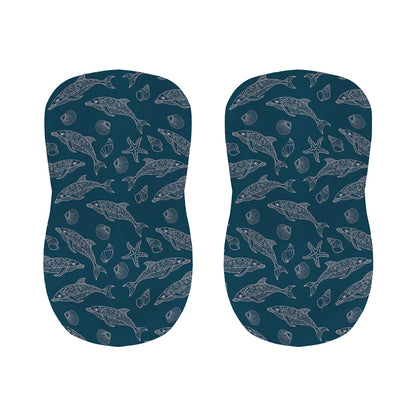 Vintage Dolphins Pattern Print Bar Stool Covers