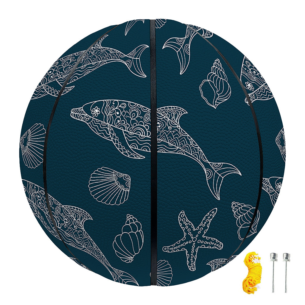 Vintage Dolphins Pattern Print Basketball