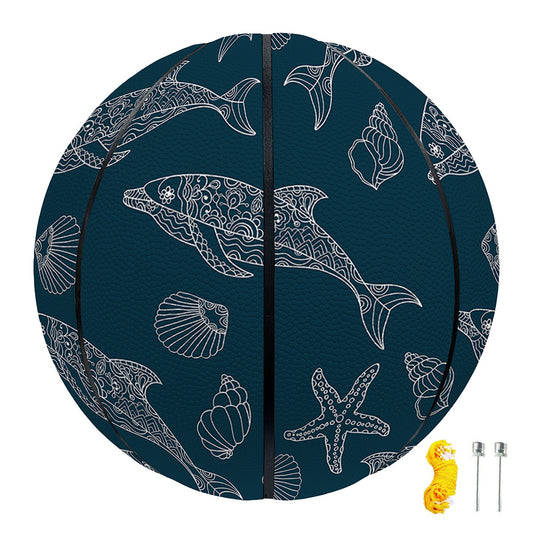 Vintage Dolphins Pattern Print Basketball