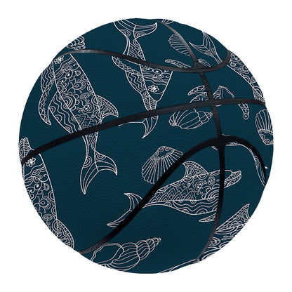 Vintage Dolphins Pattern Print Basketball